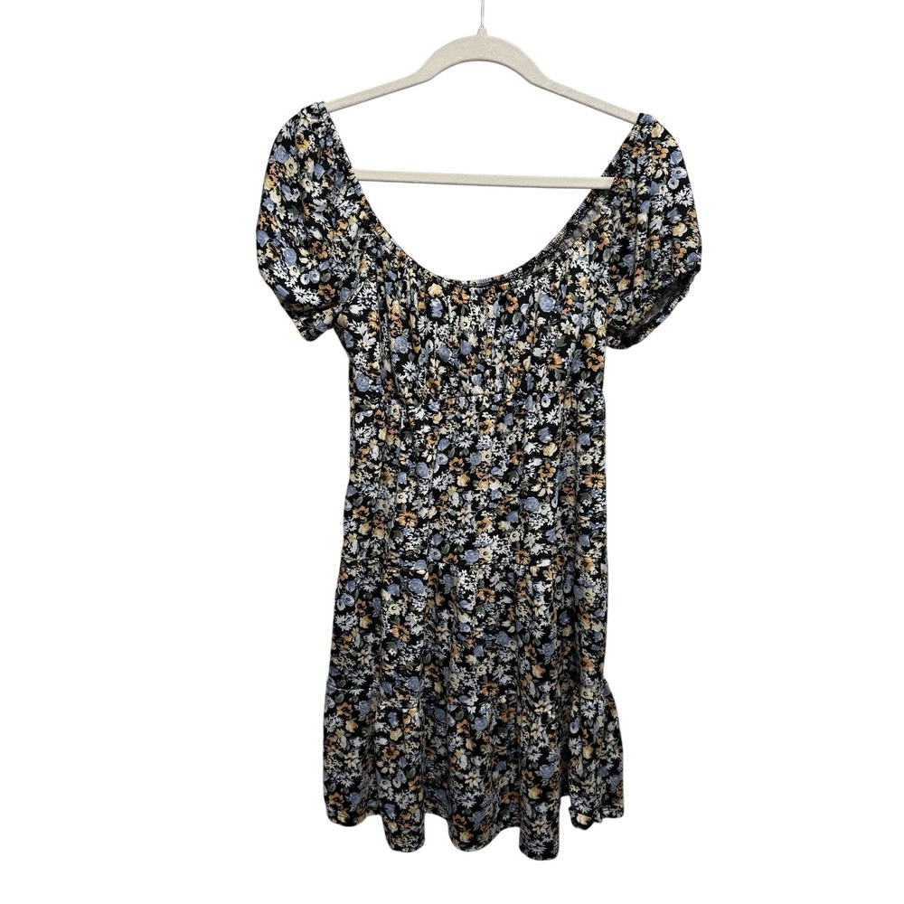 Hollister Ditsy Floral Mini Dress S Small Babydoll Puff Sleeve Cottagecore Fairy